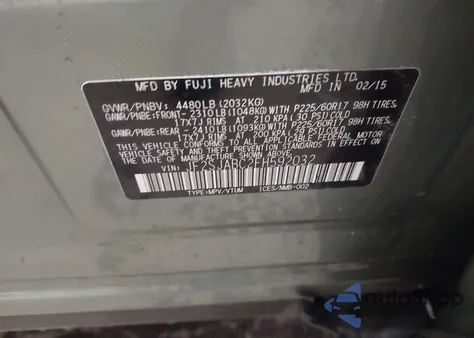 2015 Subaru Forester 2.5I z USA, uszkodzony, nr VIN JF2SJABC2FH592032